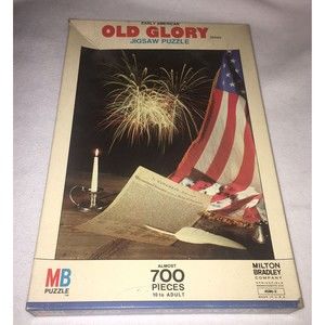 Vintage Milton Bradley Early American Flag Patriotic Old Glory Puzzle USA NEW